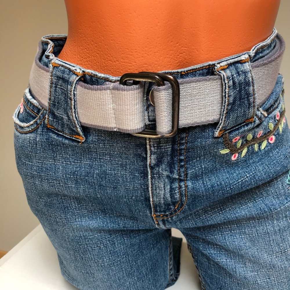 Calvin Klein Square Gunmetal Buckle Web Belt Size 34
